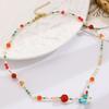 Sweet Cool Girls Neck Chain Spicy Women's Summer Necklace Dopamine Beads Colored Collarbone Chain Creative Earrings
