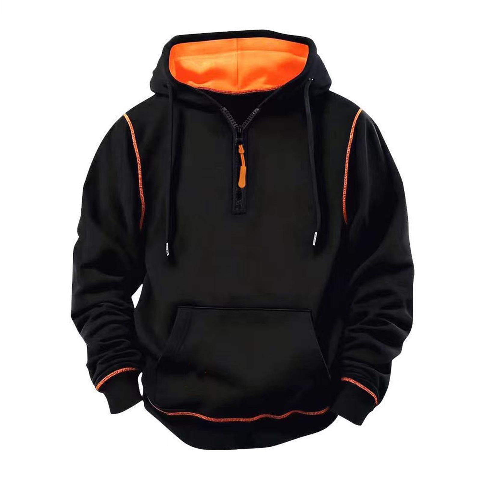 Men s European Loose Fit Solid Color Casual Hoodie 3XL