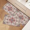 1Pcs Pink Bohemian Pattern Floor Mat Modern Kitchen Polyester Rug Non-Slip Colorful Indoor Carpet, For Home Bathroom Bedroom Living Room Decor