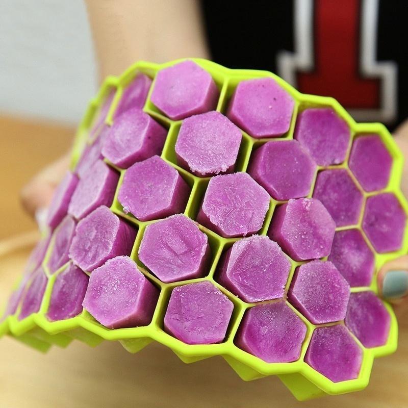 Random Color Honeycomb Shape Ice Mold Tray Silicone Ice Cube Maker Molds for Ice Cream Kitchen Gadgets