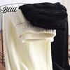 Comfortable Winter Trousers Women Pants Elastic High Waist Straight Wide Leg Velvet Versatile Lining Long Solid Color Loose Fit Casual Wide-leg