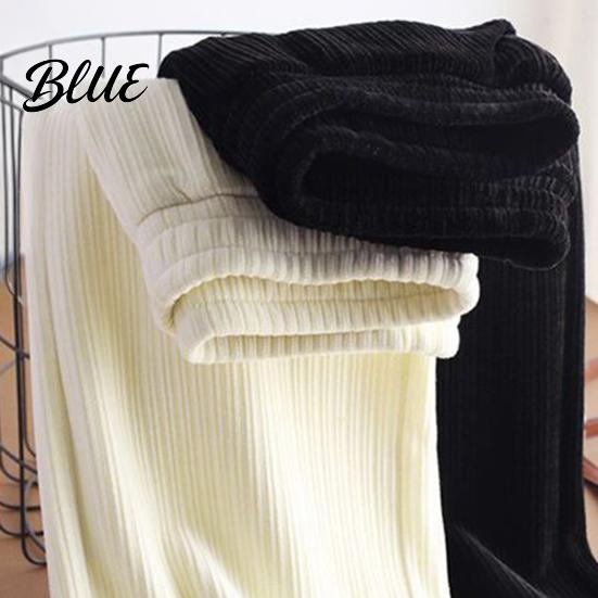 Comfortable Winter Trousers Women Pants Elastic High Waist Straight Wide Leg Velvet Versatile Lining Long Solid Color Loose Fit Casual Wide-leg