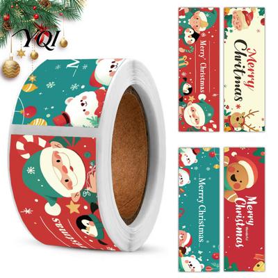 Easy Tear Gift Stickers Christmas Sealing Stickers, Self-adhesive Decorative Labels, Coated Paper Packaging Finishing Touches Roll for Envelope Seals