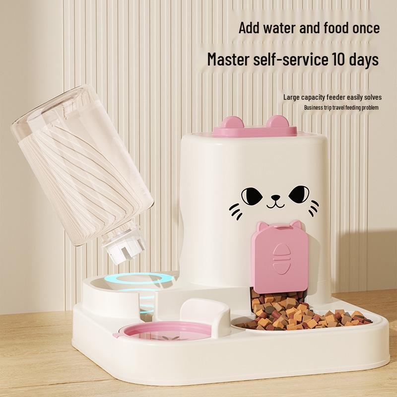 Integrated Cat and Dog Feeder: Cross-Border Wet/Dry Bowl with Water Dispenser and Storage