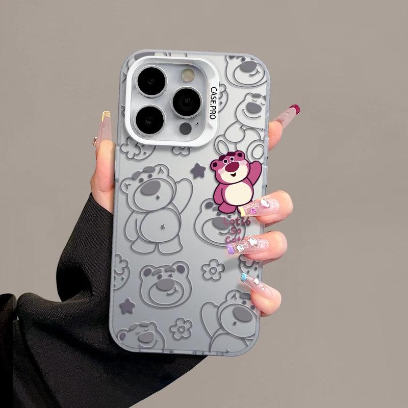 Line Winnie the Strawberry Bear for Apple 17promax mobile phone case iPhone16 color silver 14 cute 13 sets 15