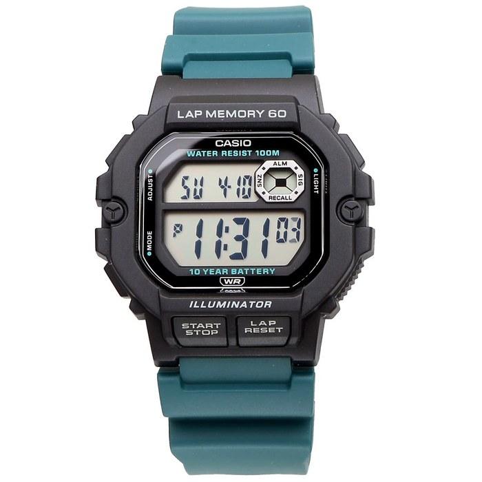Casio Sport Gear Digital Men's Watch WS-1400H-3AV Black X Blue Green