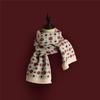 Christmas Knitted Scarf Women's Autumn and Winter New Korean Version Double-sided Thickened Versatile Cute Snowflake Student Gift Tide