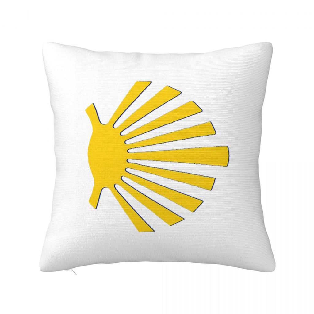 Camino De Santiago Symbol Yellow Scallop Shell Square Pillowcase Cushion Cover Pillow Case Throw Pillow Cover for Home Sofa