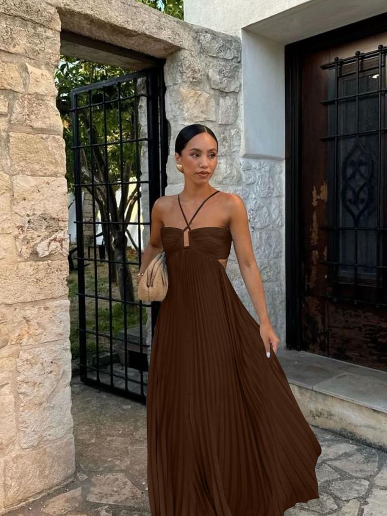 Newest Summer Pure Color Ribbed Sling Camisole Sleeveless Dress