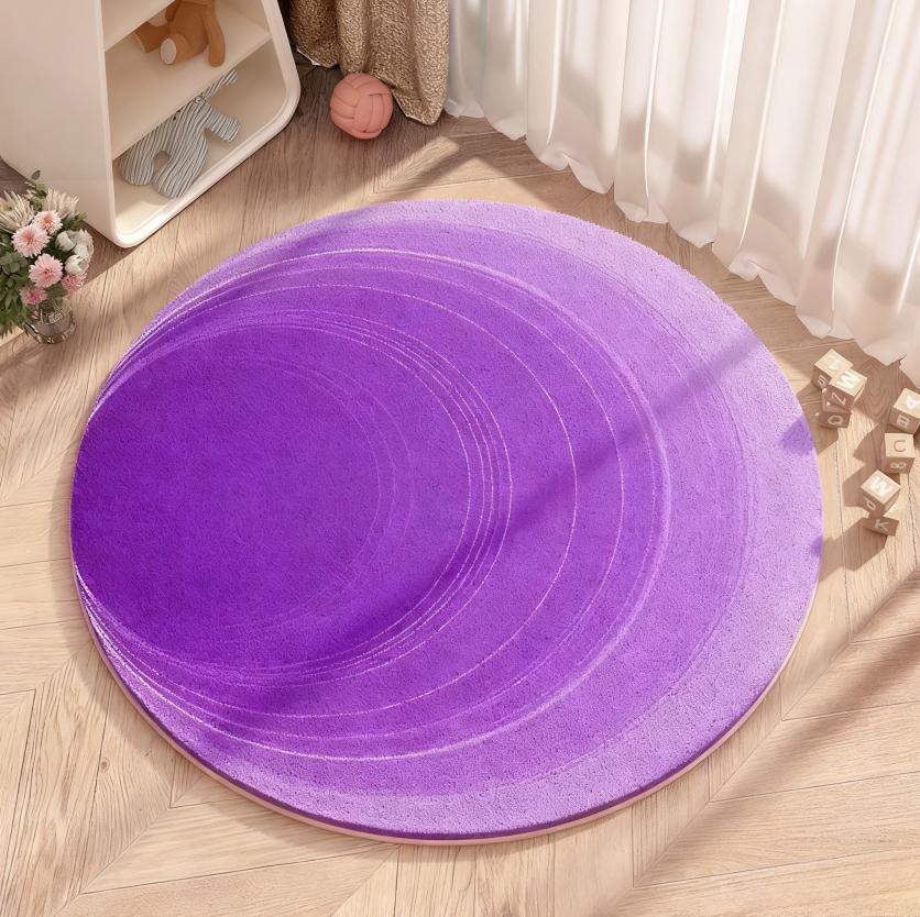 Gradient Color Bedroom Decor Round Carpet Thick Plush Carpets for Living Room Fluffy Soft Bedside Floor Mat Washable Lounge Rug