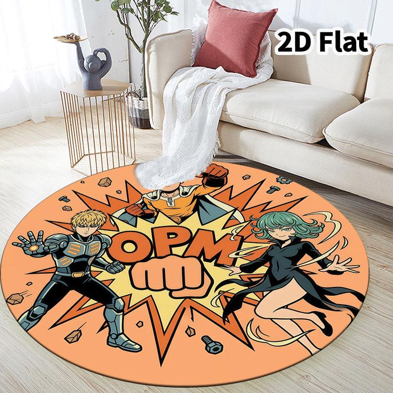 Onepunch Man Round Area Rug Carpet Rug For Living Room Bedroom Sofa Playroom Decor Nonslip Floor Mat