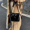 Solid color pump belt bucket bag women's winter new popular personality chain fashionable simple shoulder messenger bag
