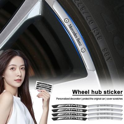 4 Stück Auto Radnabenabzeichen Reifen Felgenaufkleber Zubehör Für Mercedes Benz W177 W212 W213 W205 V177 W247 W176 GLA GLC X253 GLK GLA AMG