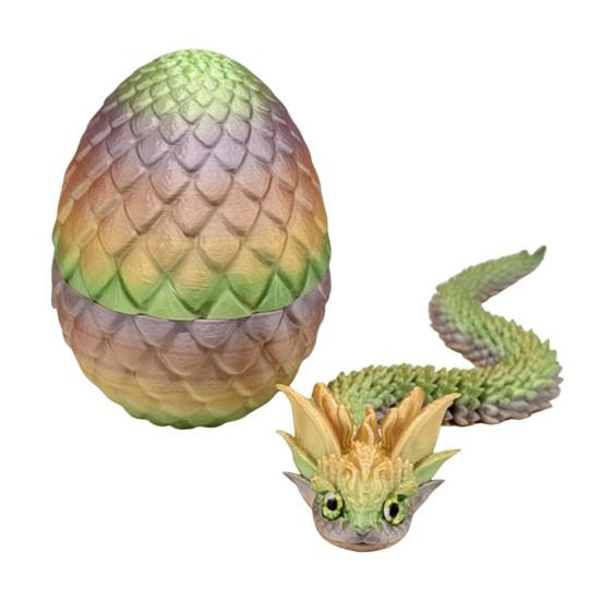 

3D-печатная фигурка змеиного яйца с подвижными суставами, фигурка из змеиной скорлупы, игрушка-непоседа разноцветный