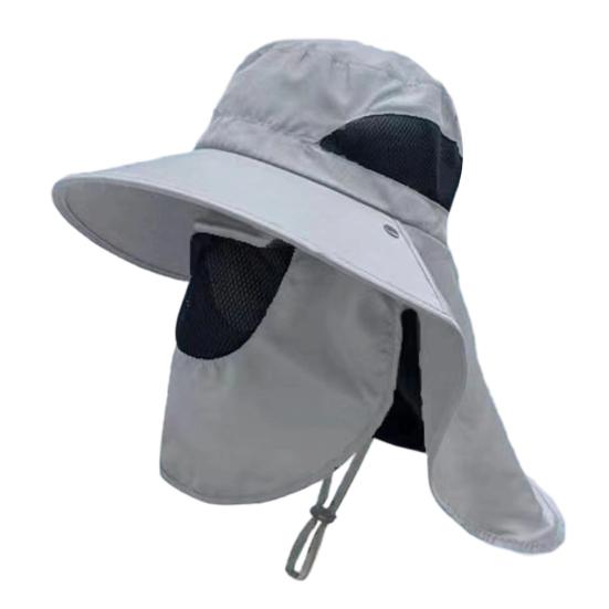 Lightweight Summer Hat Breathable Mesh Bucket Hat 360-Degree Sunshade Fisherman with Detachable Face