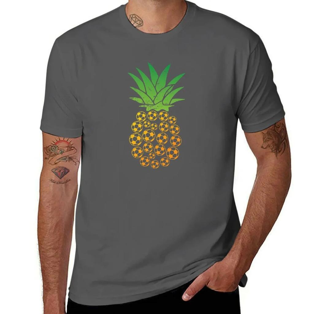 Pineapple Football T-Shirt Cute Tops Anime Tshirt Mens T Shirts Top Quality