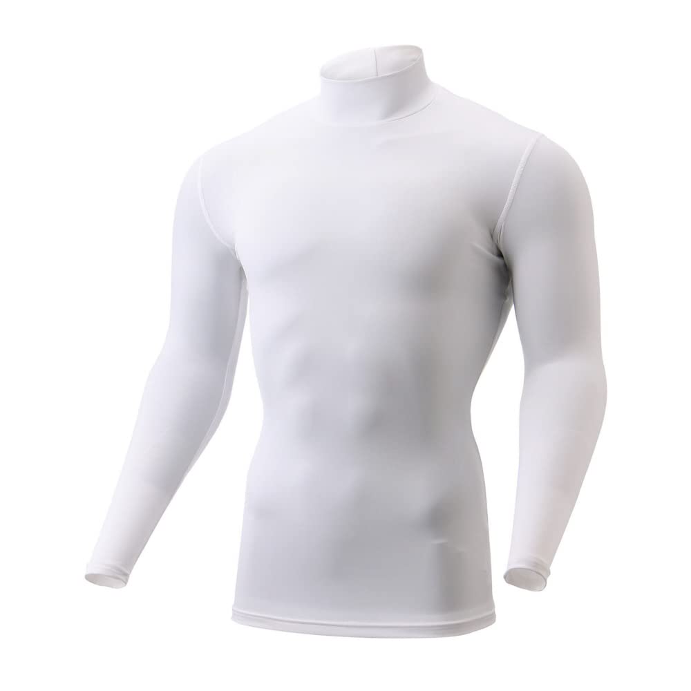 Mizuno Biogear Golf UV Long Size M Innerwear, Protection, High-Neck Shirt, Sleeve, Stretch, Moisture-Wicking, Quick-Drying, Men's, White, (E2MJ2004)