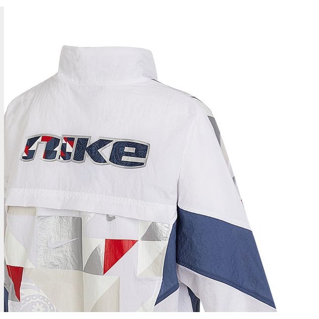 Nike Buchstaben-Print Colorblock Vintage Sport Stehkragen Strickjacke Damenjacke Off-White FQ0369-030