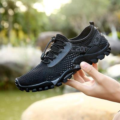 Men Casual Sneaker Summer Mesh Beach Outdoor Flat Bottomed Sports Comfortable Soft Sole Fashion River Tracing Casual Shoes