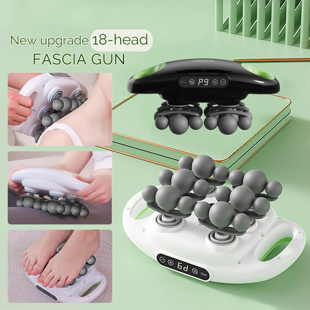 18-head Professional Fascia Gun Muscle Relax Massager High Frequency Back Waist Massage Machine Body Shoulder After Sport