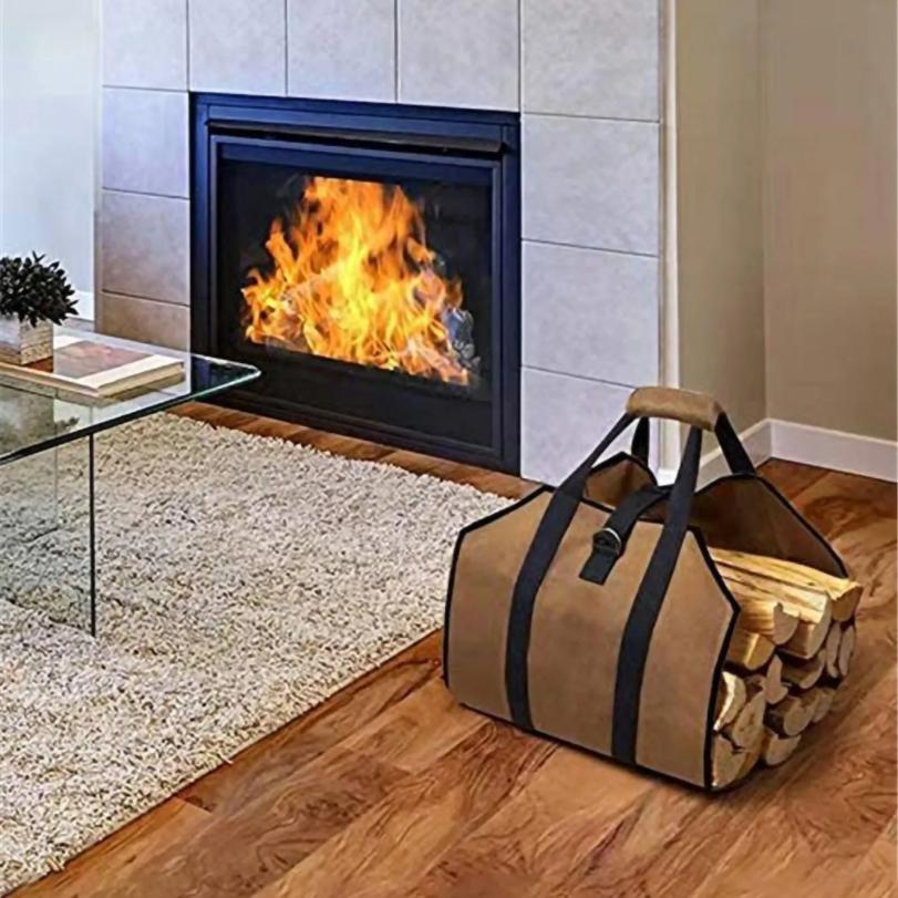 1pc Firewood Log Carrier Tote Bag, Canvas Firewood Holder, Extra Large Durable For Fireplaces, Wood Stoves, Firewood, Logs, Camp