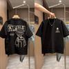 100% Cotton Boys' Fun Anime Short-Sleeved Summer T-Shirt - Loose Fit for Medium and Large Children