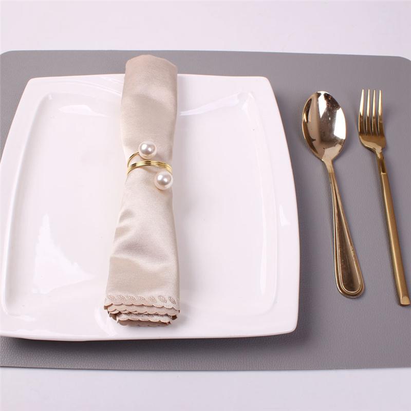 Good-Napkin Buckle Set Of 12 Gold Napkin Rings Holder Pearl Napkin Holder Easter Serviette Ring Buckle,Family Gathering