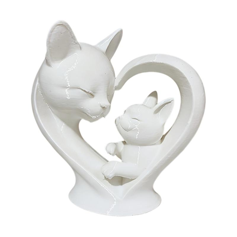 

Статуэтки кошек в форме сердца, Мать и ребенок, Фигурки кошек, Скульптуры, Коллекционные предметы, Украшение, Декор для дома, Гостиная белый