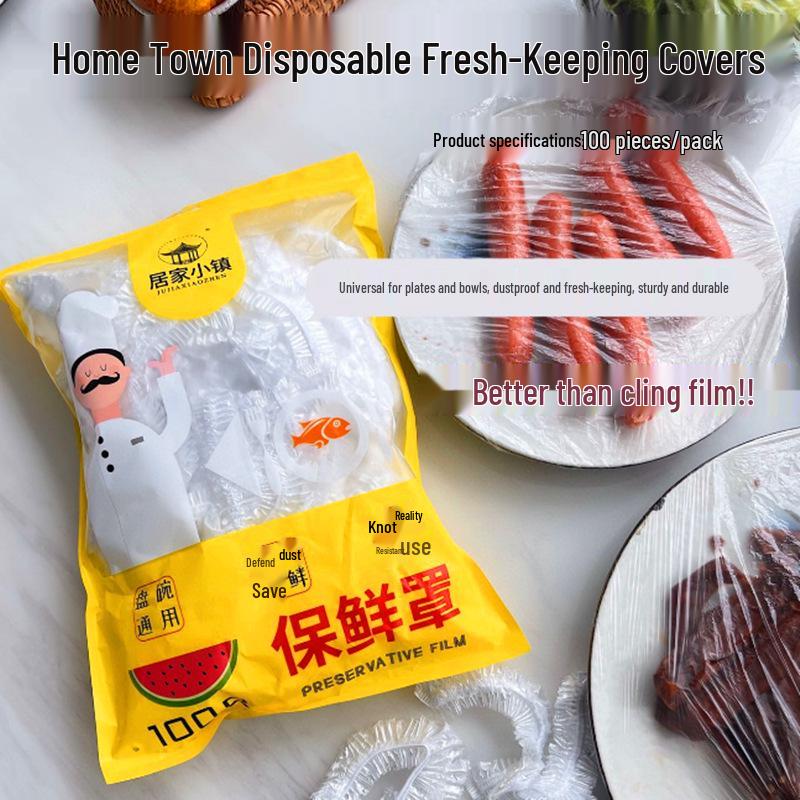 

Tear-Free Elastic Cling Film Covers - Food Grade, Colored Edges, Disposable Bowl Covers for Freshness
