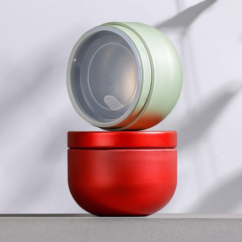 1/5Pcs Portable Tea Canister Mini Empty Pot Tea Box Candy Round Cans Thickened Iron Herb Sealing Jar Spice Storage Organizer