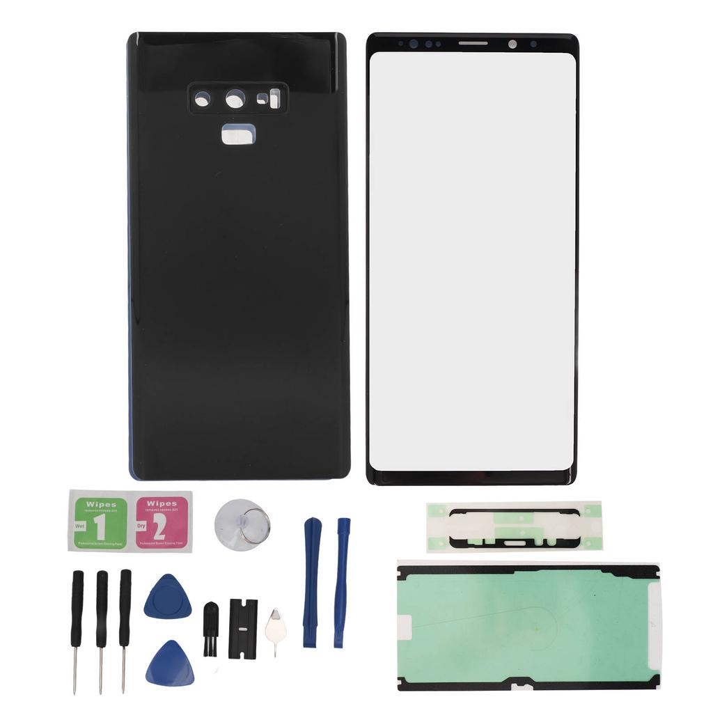 Phone Glass Screen and Rear Door Phone Screen and Rear Panel Repair Kit for Galaxy Note 9 Black