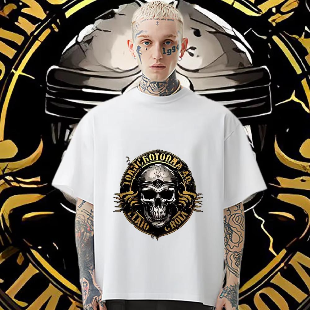 Toppar Lös Oversized Rundhals T-shirt Amerikansk Retro Herr Dam T-shirt Klassisk Kreativ Casual T-shirt Bekväm Rapper T-shirt
