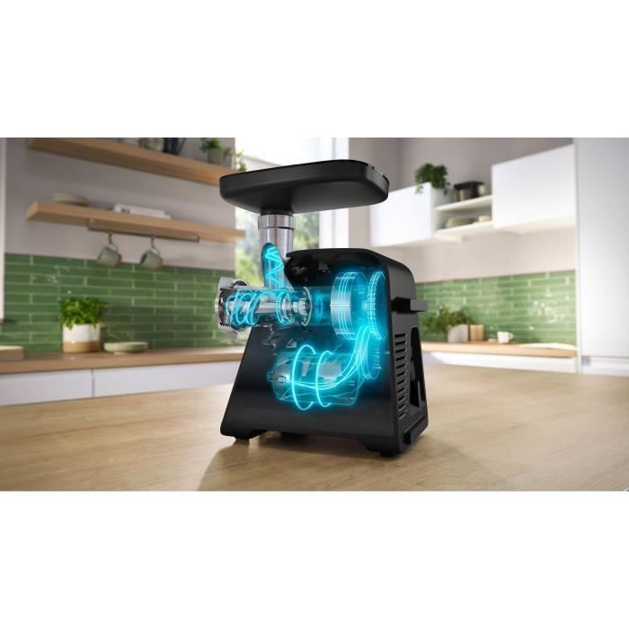 Hachoir à viande BOSCH Série 6 MFWS650B - 500 W - 3,5 kg/mn - 3 grilles de hachoir - Noir