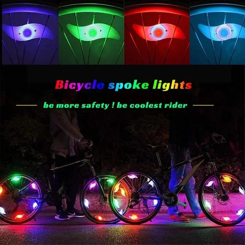 1PC Bike Wheel Spoke Light Tire Lights 3 Mode Wheel Color Spoke Light LED Waterproof Bike Safety Warning Spokes Lamp Bike Decor