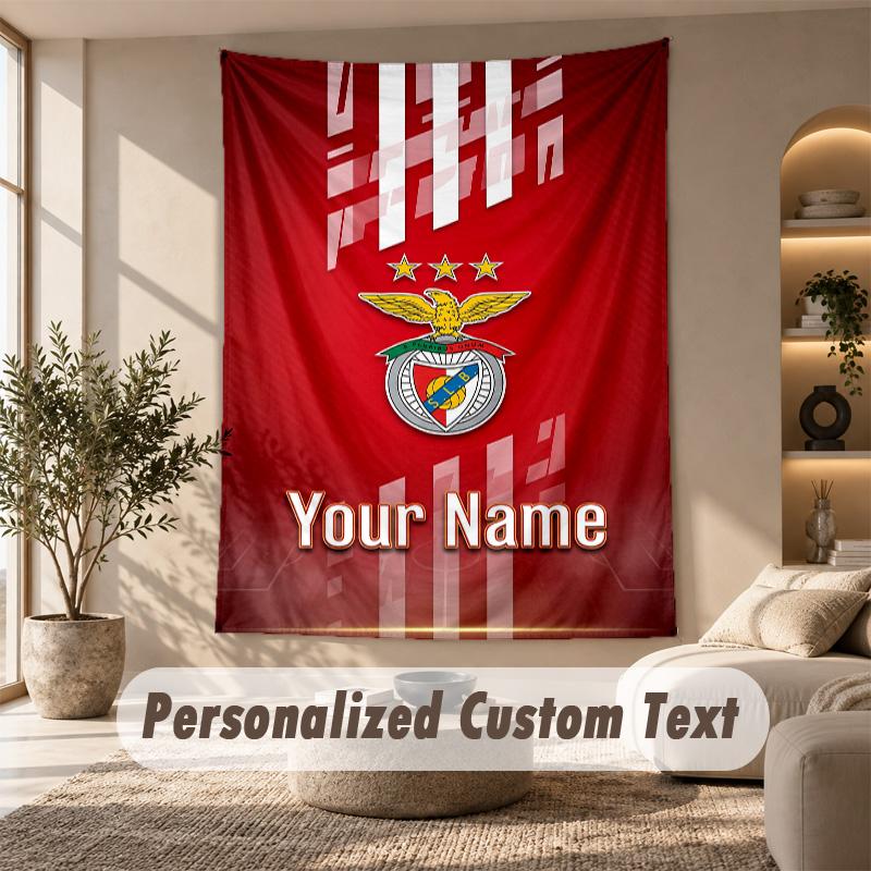 Tapestry Custom Name Text, Wall Hanging Tapestry Home Room DecorBenfica FC