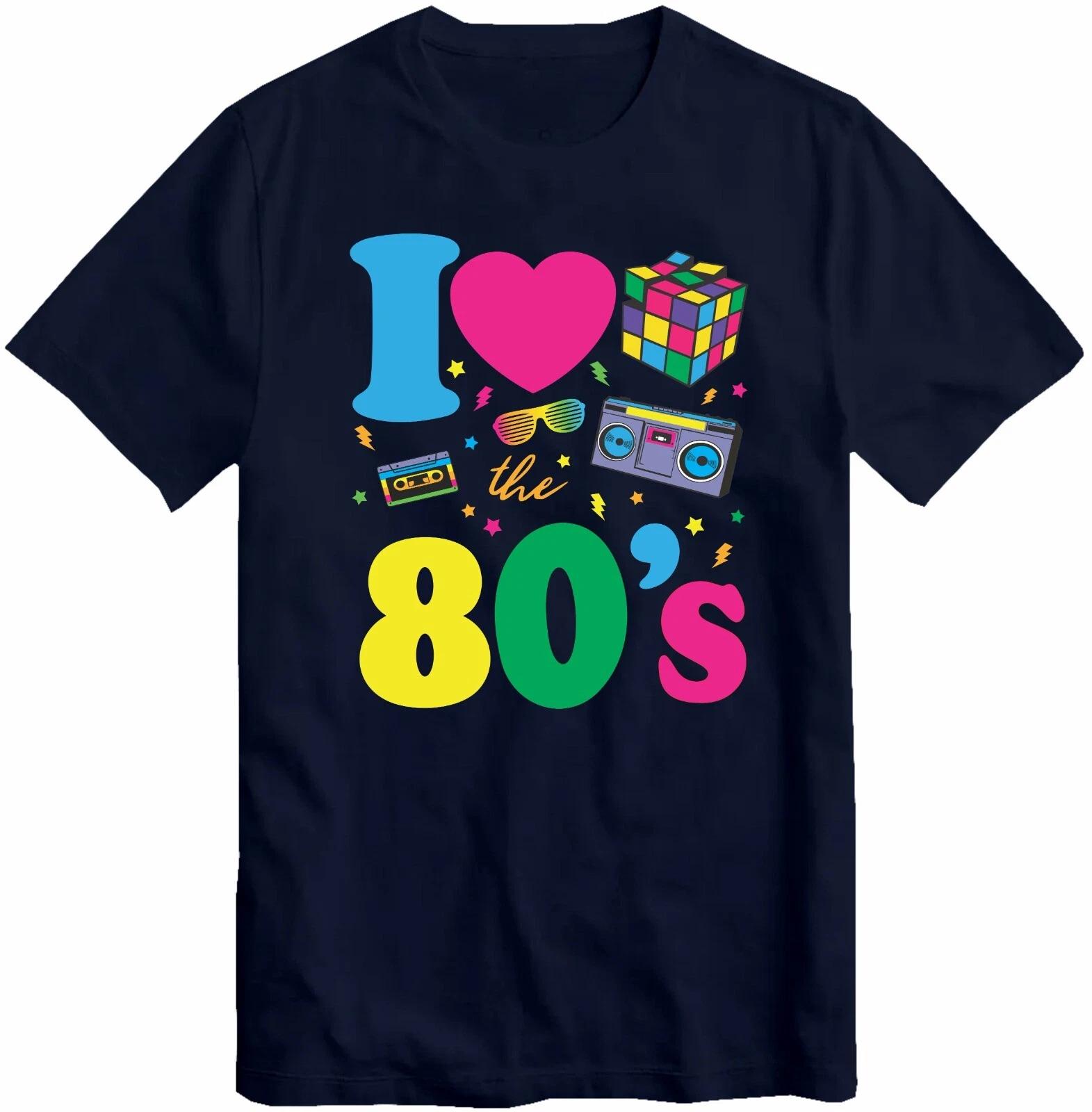 I Love The 80s, Vintage 1980 s T-Shirt Ladies Men Unisex Shirt Retro T Shirt Top XXL