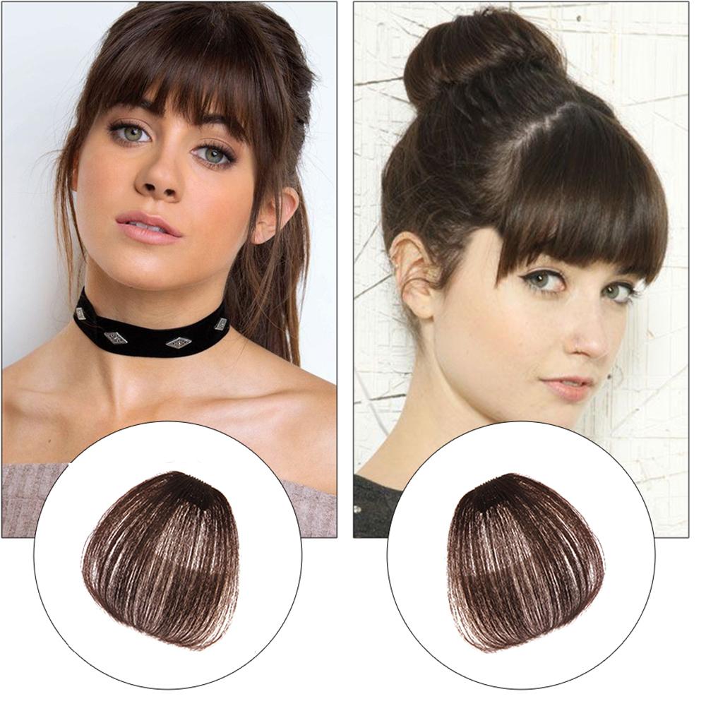 Bybrana Air Fringes Dark Brown Fringes Natural Short Synthetic Hair Wig
