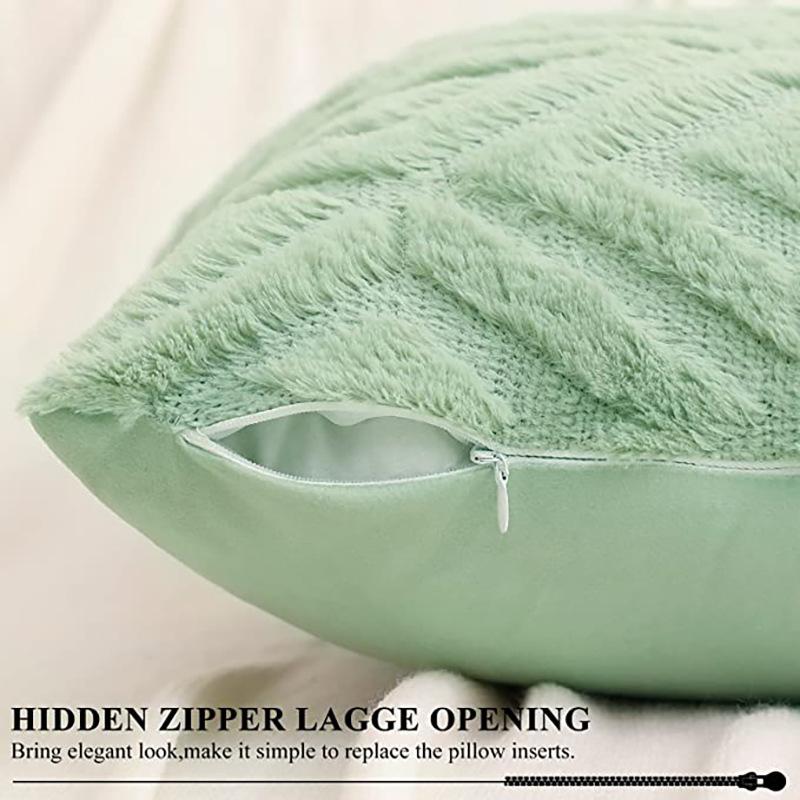 1pc Modern Simple Rhombus Jacquard Plush Throw Pillow Cover SofaPillow Nordic Style Office Waist Bedside Cushion Car ThrowPillow