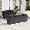 VidaXL Set of 8 Garden Sofas with Cushions In Black Poly Rattan 3347289