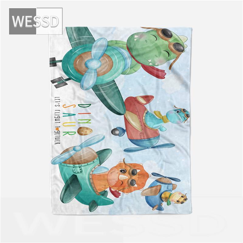 Kawaii Children Cartoon Blanket Animal Flannel Fleece Blanket Super Soft Nordic Bed Cover Bedspread Cute Gift