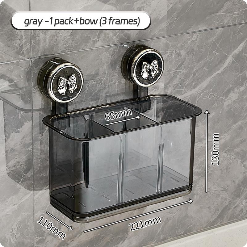 Bathroom Shelf Cosmetics Storage Rack Suction Cup Non Perforated Wall Mounted Storage Box Household Storage