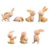 7pcs Set Of Cartoon Simulation Cute Long-Eared Rabbit Doll Cute And Obedient Rabbit Desktop Ornaments