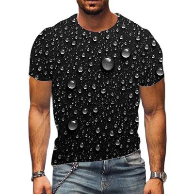 Sommer Wassertropfen 3D-Druck T-Shirts Streetwear Herrenmode Lässig Harajuku Übergroßes O-Ausschnitt T-Shirt Tees Tops Kleidung
