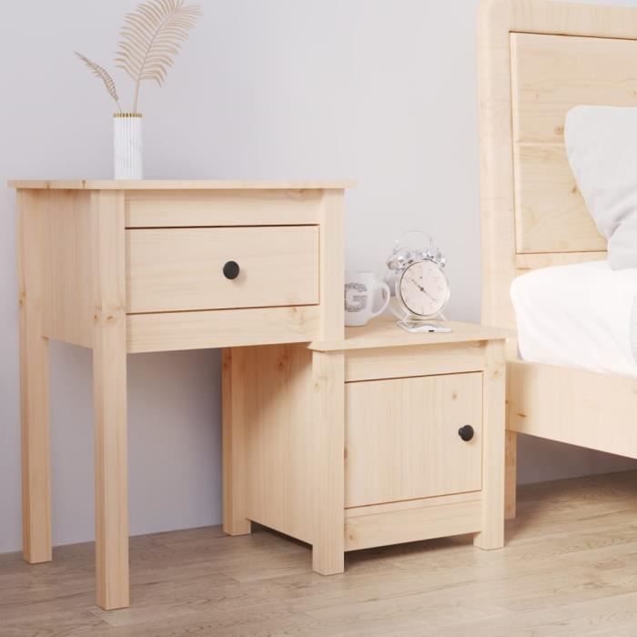 VidaXL Table de chevet 79,5x38x65,5 cm Bois de pin massif 814539
