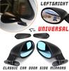 Pair California Classic Style Door Wing Blue Side Mirror Hot Rod Rat Rod Muscle Car Universal Vintage Black