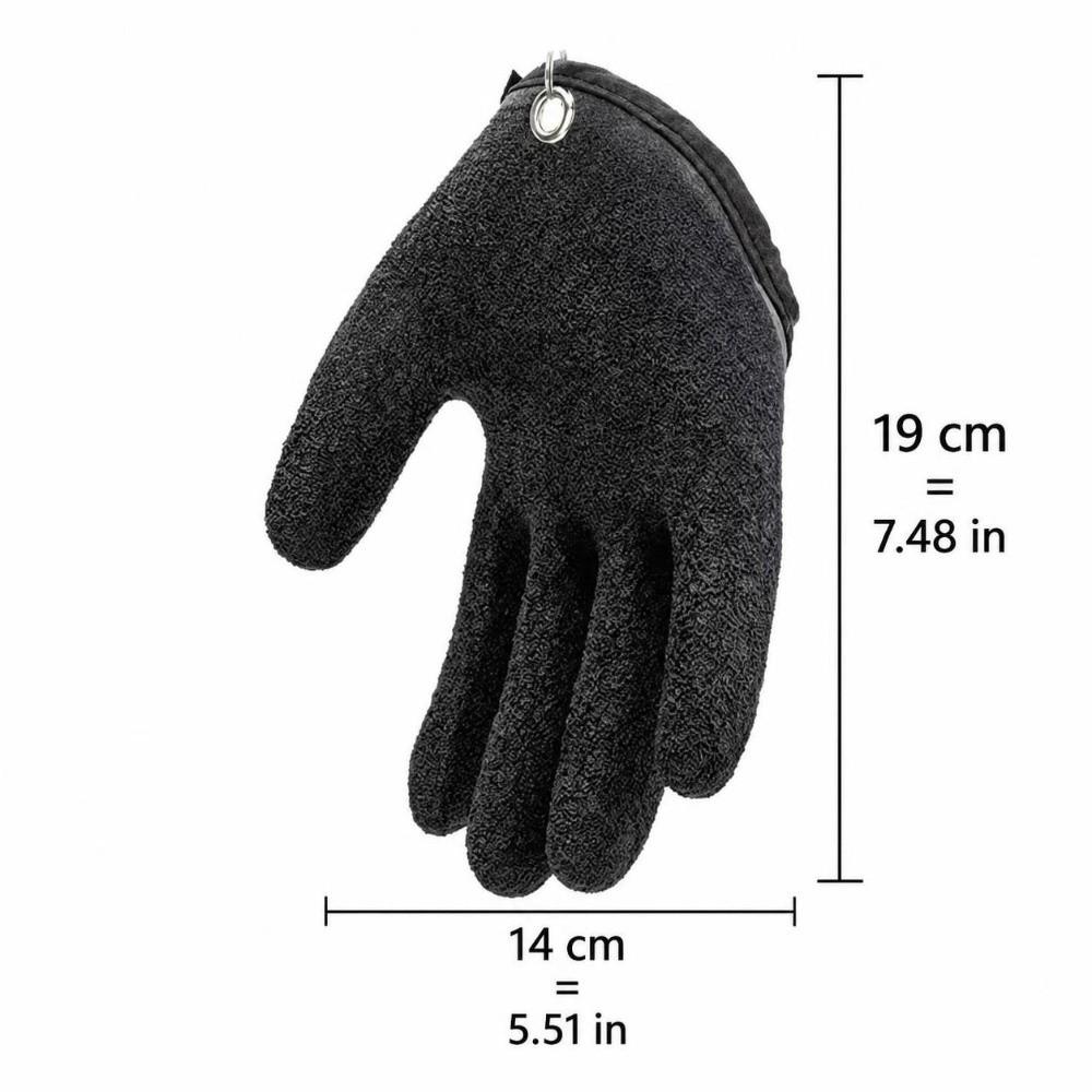 1 Pair Non-Slip Fishing Gloves Latex Fisherman Gloves Durable Fish Catching Gloves Sea Fishing