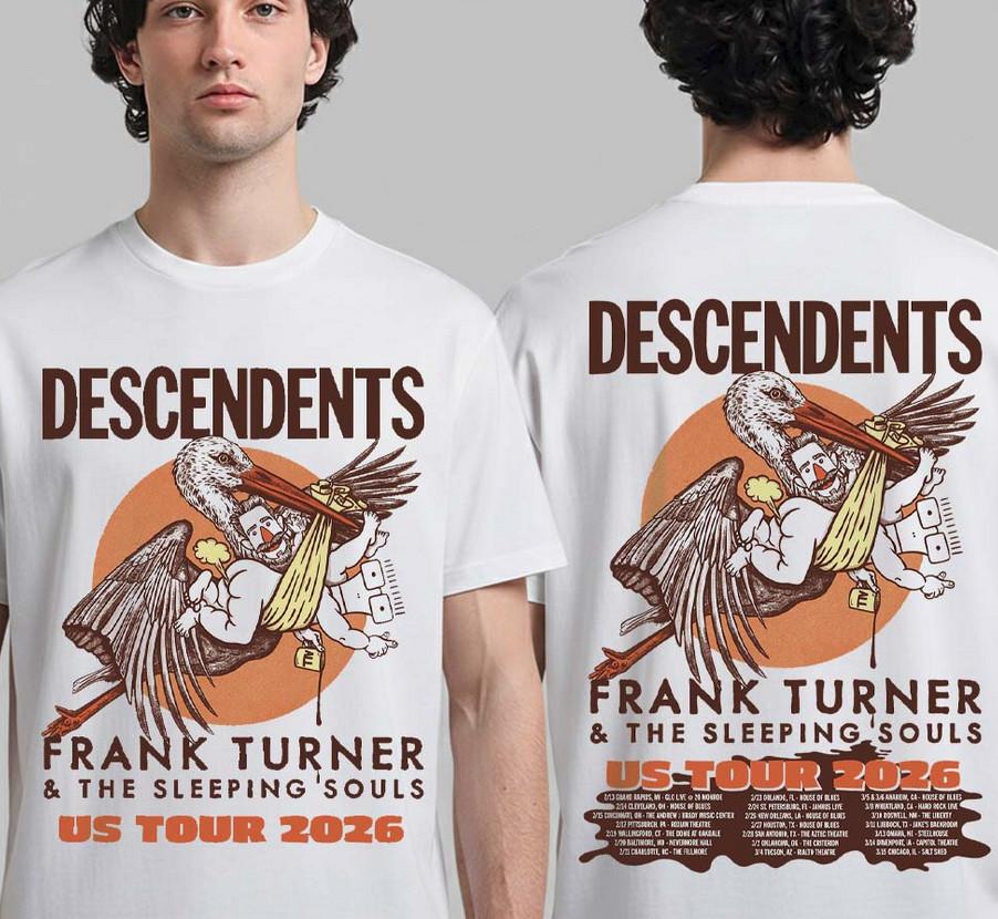 Descendents US Tour 2026 w Frank Turner amp The Sleeping Souls Dates Tee Unisex T-Shirt L