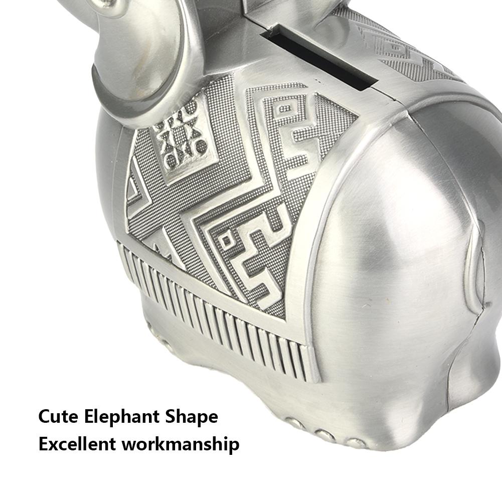 Alloy Material Cute Elephant Shape Coin Bank Money Saving Box for Kid Gift