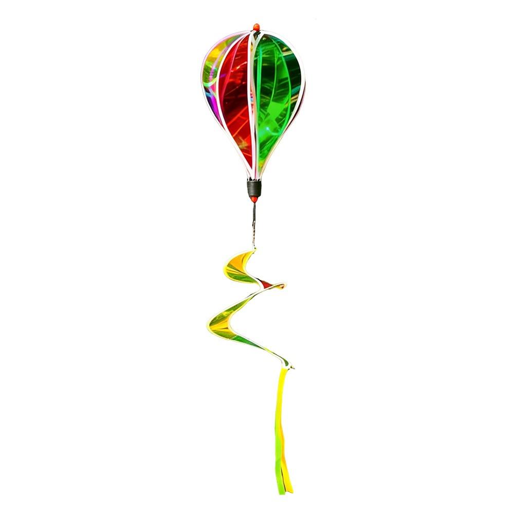 Giant Size Hot Air Balloon Spinners Rainbow Colors Color-changing Film Wind Spinners Striped Tie Dye Plastic Material