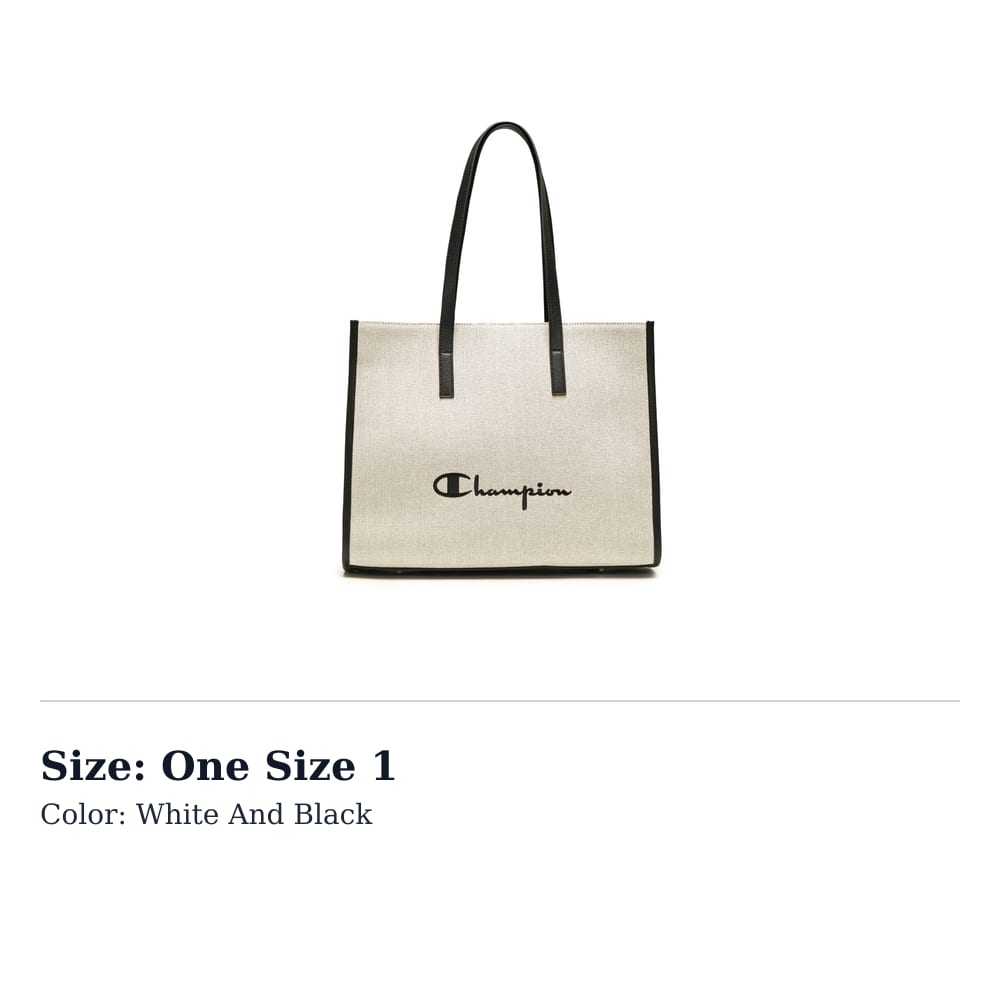 Champion Fabric+Artificial Leather Shoulder Bag Regular Unisex White/Black/Khaki Dual Color Canvas/Light Blue Denim U6AACPU83
